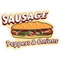 Signmission Sign, 9 in Height, Vinyl, 6 in Length, Sausage Peppers & Onions, D-DC-48 D-DC-48-Sausage Peppers & Onions